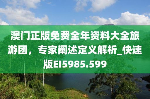 澳門正版免費全年資料大全旅游團,專家闡述定義解析_快速版EI5985.599