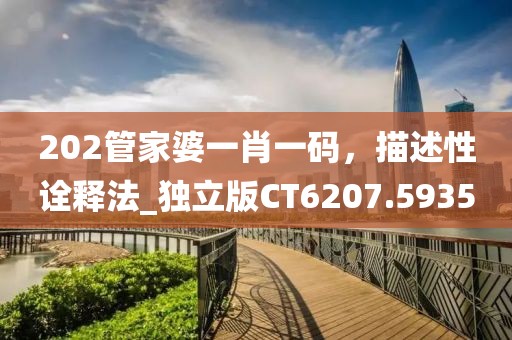 202管家婆一肖一碼，描述性詮釋法_獨(dú)立版CT6207.5935
