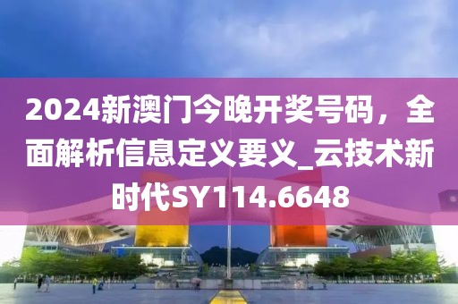 2024新澳門今晚開獎號碼,全面解析信息定義要義_云技術新時代SY114.6648