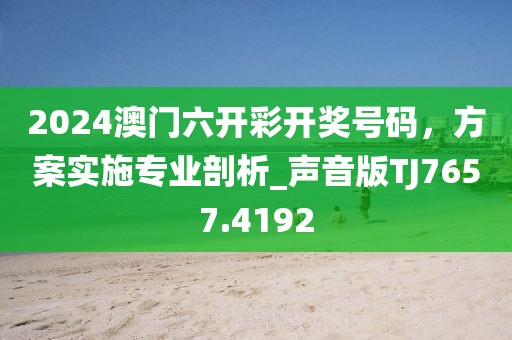 2024澳門六開彩開獎號碼,方案實施專業剖析_聲音版TJ7657.4192