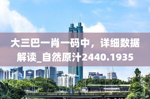 大三巴一肖一碼中,詳細數據解讀_自然原汁2440.1935