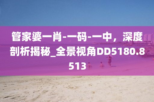管家婆一肖-一碼-一中,深度剖析揭秘_全景視角DD5180.8513