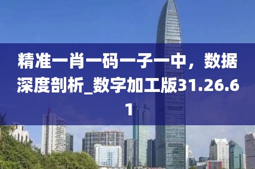 精準一肖一碼一子一中，數據深度剖析_數字加工版31.26.61