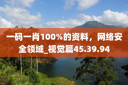 一碼一肖100%的資料,網絡安全領域_視覺篇45.39.94